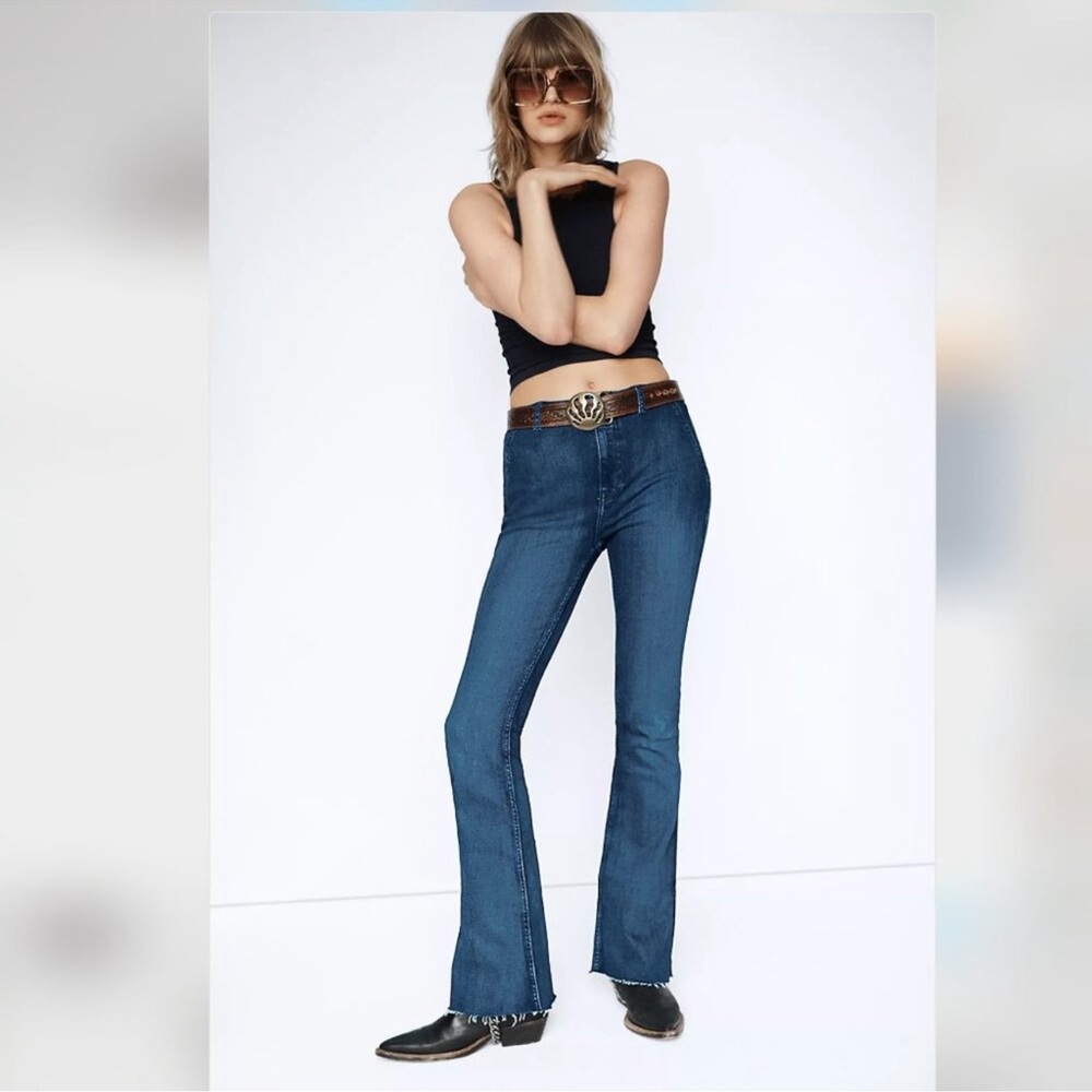 We The Free Blue Flare Wide Leg Jeans